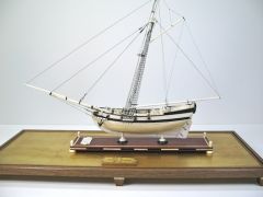 Prisoner of War style bone model of Chapman's Bermuda Sloop of 1704
