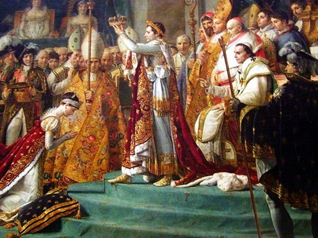 Jacques-Louis David - Le Sacre de Napoléon Ier - détail Napoléon+Joséphine
