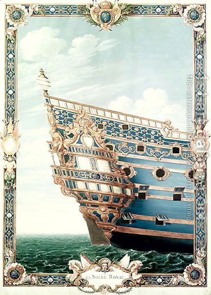 19th c. Nautical Color Print Le Roi Soleil The Sun King Ship Louis the -  Historic Accents