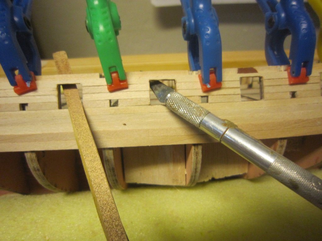 cutting planks for gunports 001.JPG