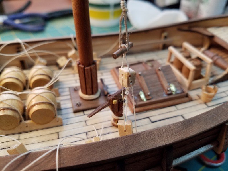 5-27-2017 First main mast shroud line tackle completed.jpg