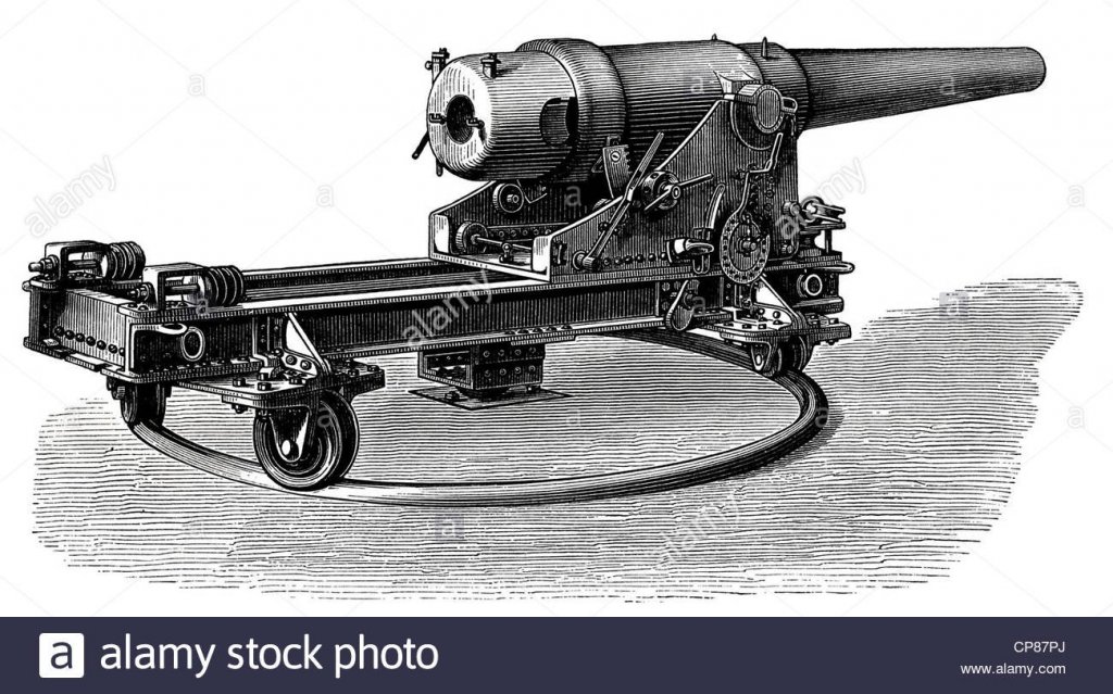 german-marine-turret-cannon-with-an-upper-deck-mount-and-a-central-CP87PJ.jpg