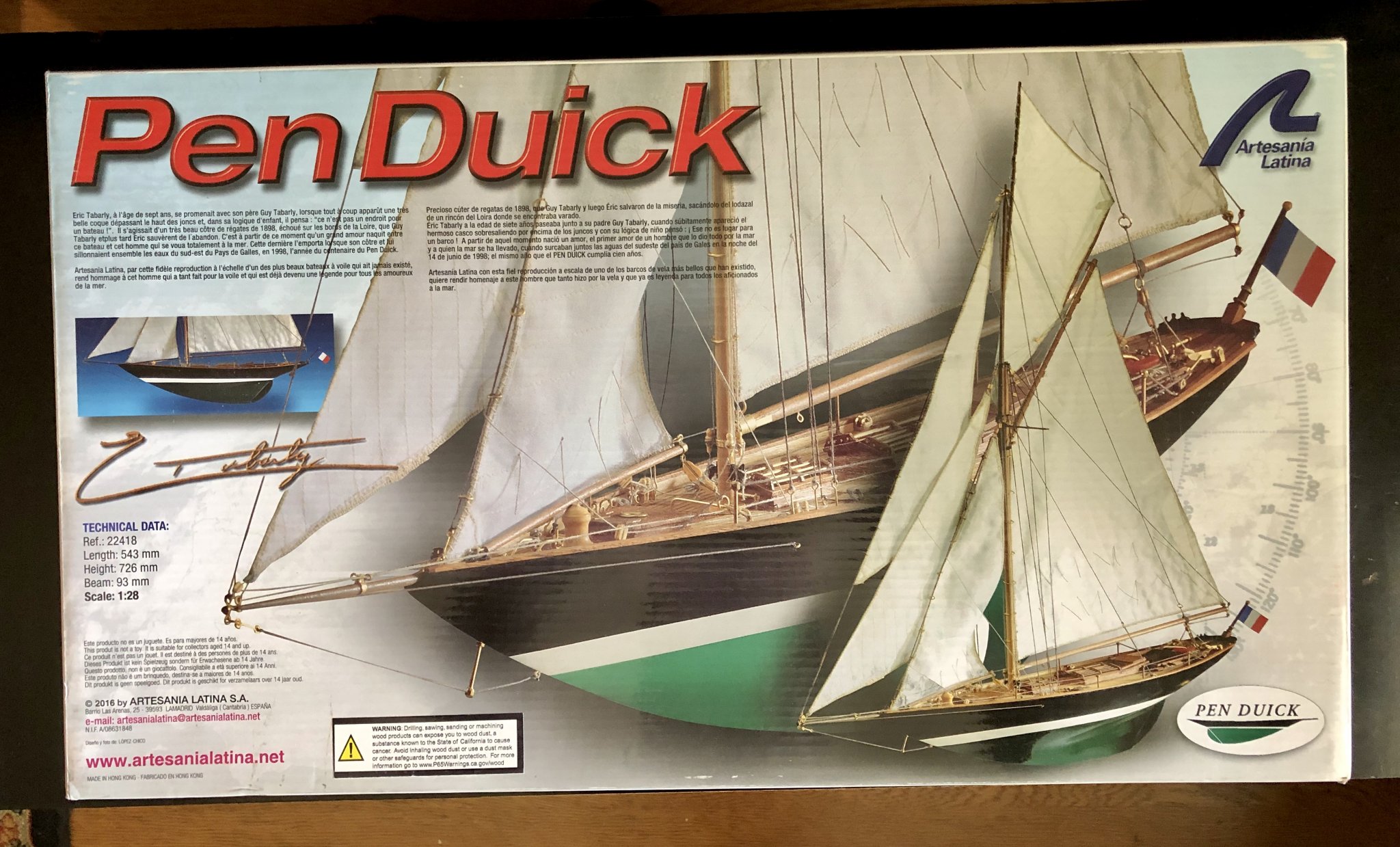 Wooden Ship Model for Building Pen Duick 1:28, winner of many races