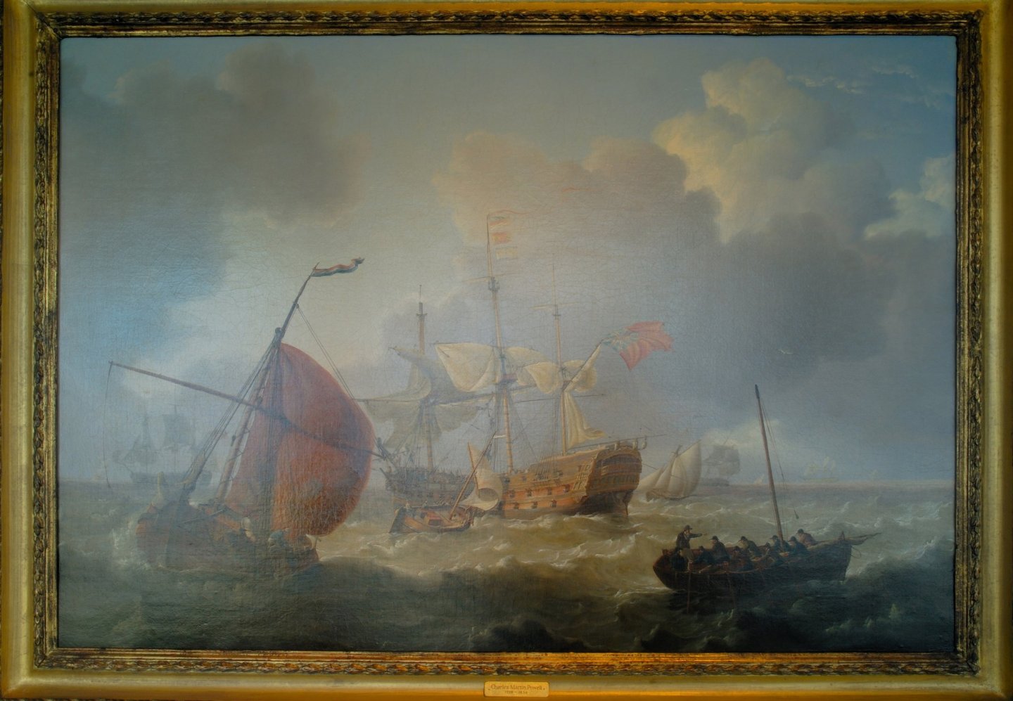 17 Charles Martin Powell 'British Man-O-War with Dutch Sailing Vessels in a Choppy Sea 1805'.jpg