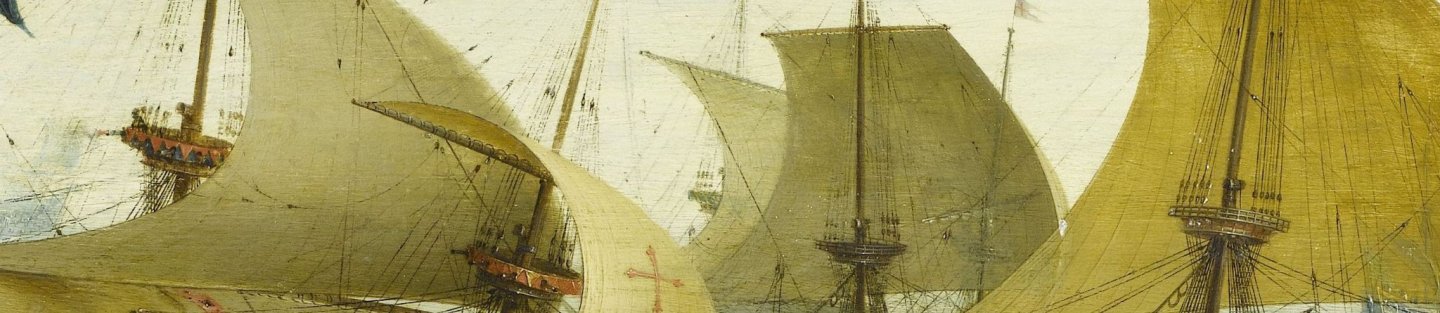 garlands Dutch_and_English_Warships_in_Battle against Portugues-Spanish_-_Aart_van_Antum.jpg
