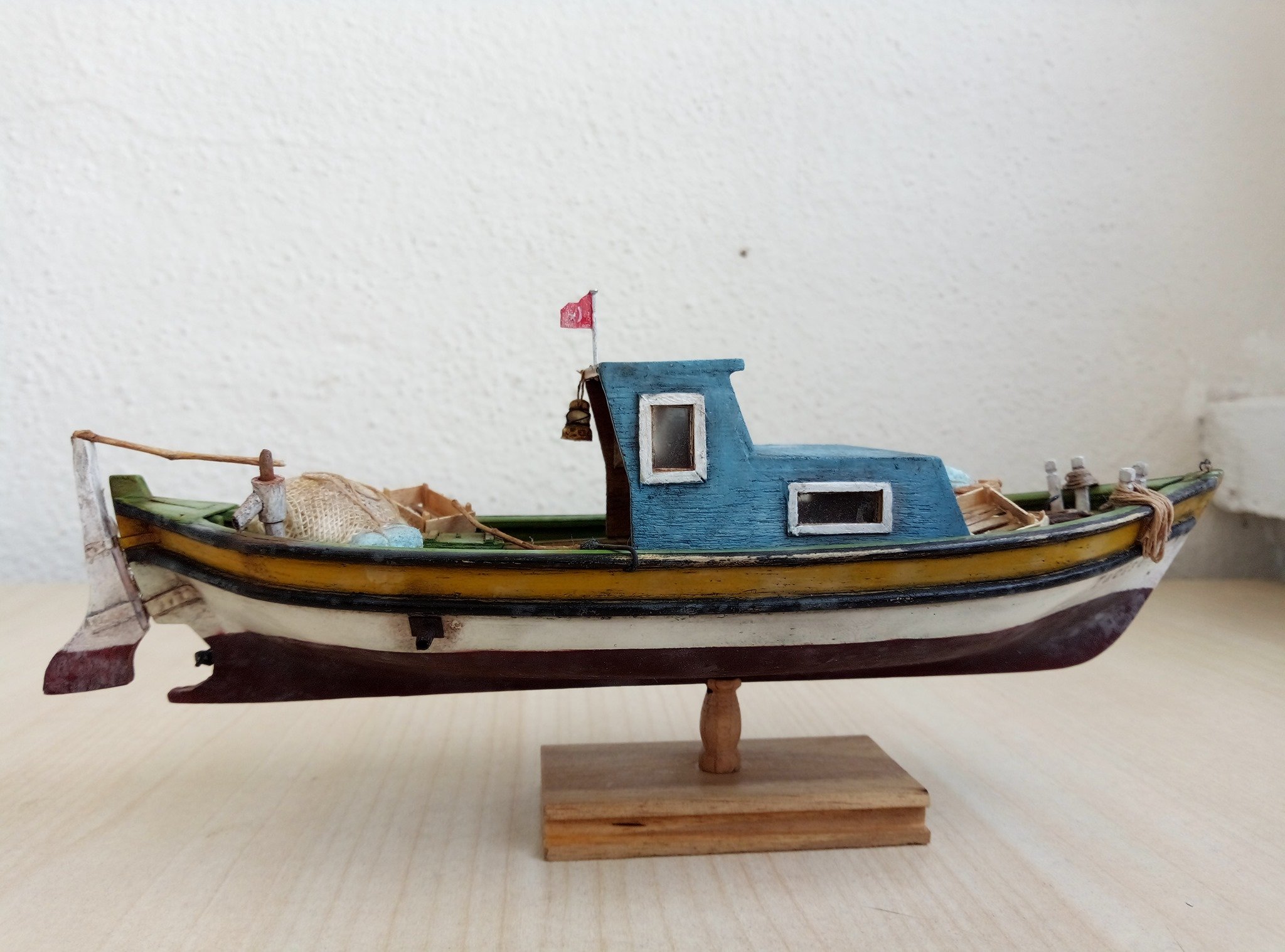 Ceramic Fishing Boat, Wall Decor Ceramic Boat, Greek Fishing Boat