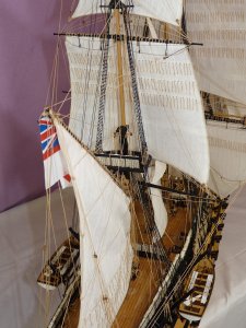 21 Mizzen topsail, driver and ensign.JPG