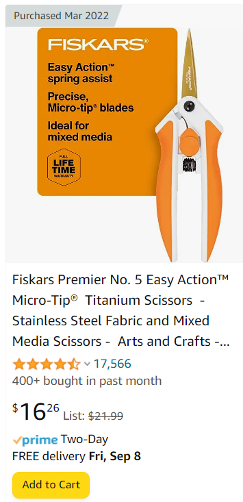 Fiskars 9 In. Stainless Steel Fabric Scissors - Town Hardware & General  Store