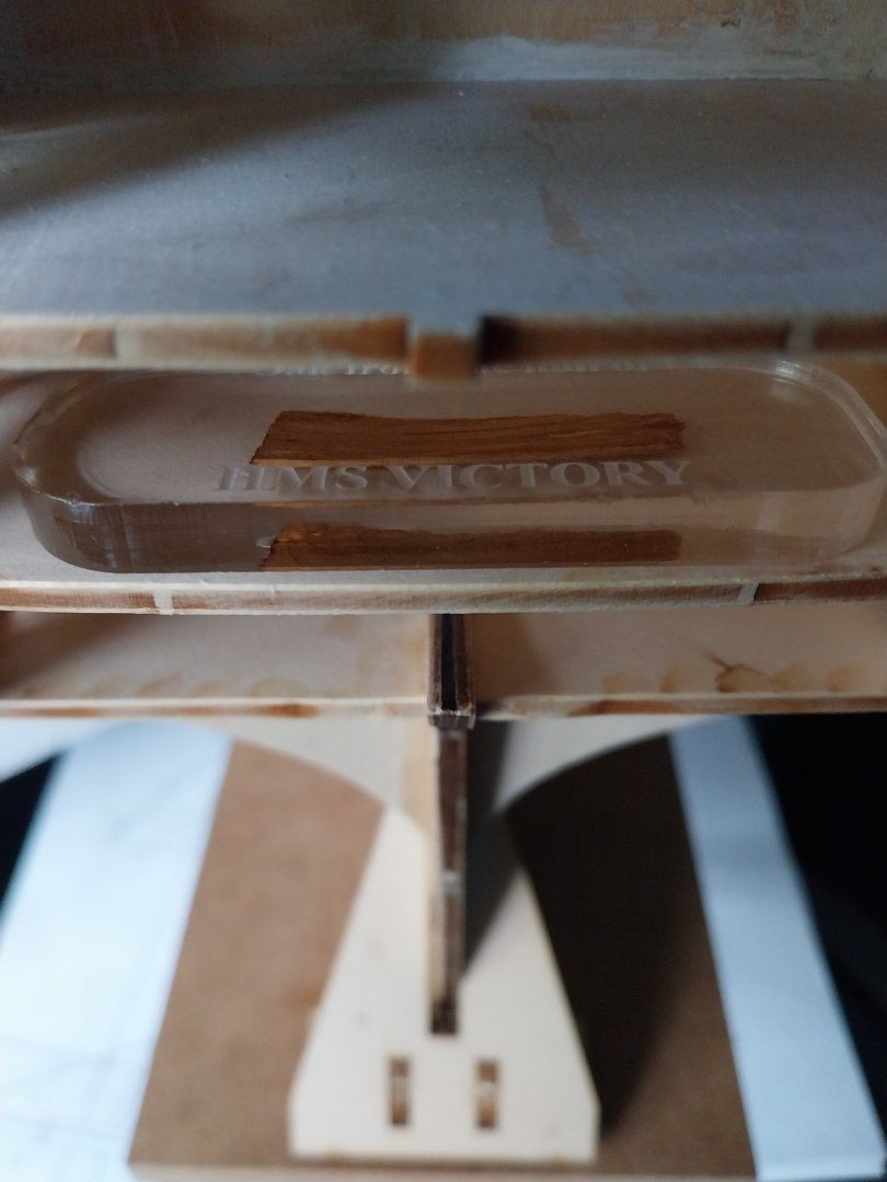 58 Attaching oak from the real HMS Victory to the great cabin.jpg